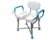 MedGear DURA Hygienic Cutout Shower Chair with Wide Arm Rests & Back Rest