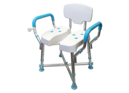 MedGear DURA Hygienic Cutout Shower Chair with Wide Arm Rests & Back Rest