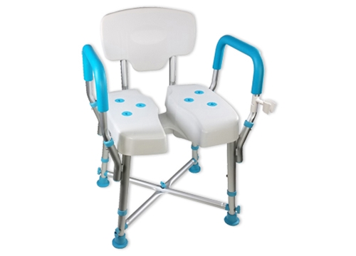 MedGear DURA Hygienic Cutout Shower Chair with Back and Arm Rests